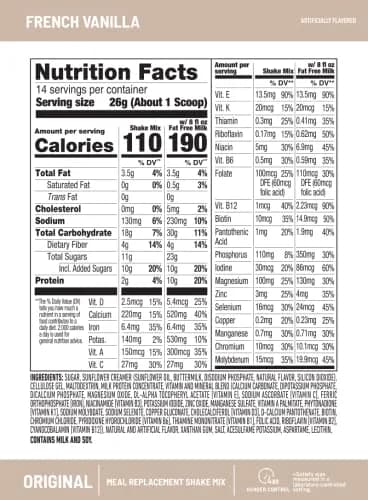 SlimFast Meal Replacement Powder, French Vanilla | 10g Protein, 14 Servings, Gluten-Free (12.83 oz Pack of 2) thumbnail 4