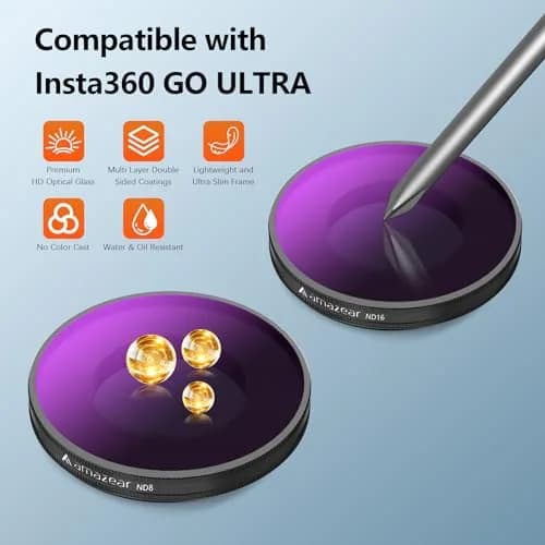 AMAZEAR ND & CPL Lens Filters Set for Insta360 Go Ultra | Optical Glass, Water-Resistant, Easy to Use thumbnail 4