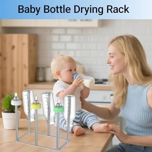 ZHMY Water Bottle Drying Rack, Stainless Steel, Space Saving Countertop Drying Rack for Bottles & Glassware thumbnail 8