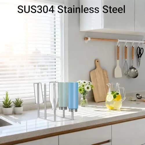ZHMY Water Bottle Drying Rack, Stainless Steel, Space Saving Countertop Drying Rack for Bottles & Glassware thumbnail 2