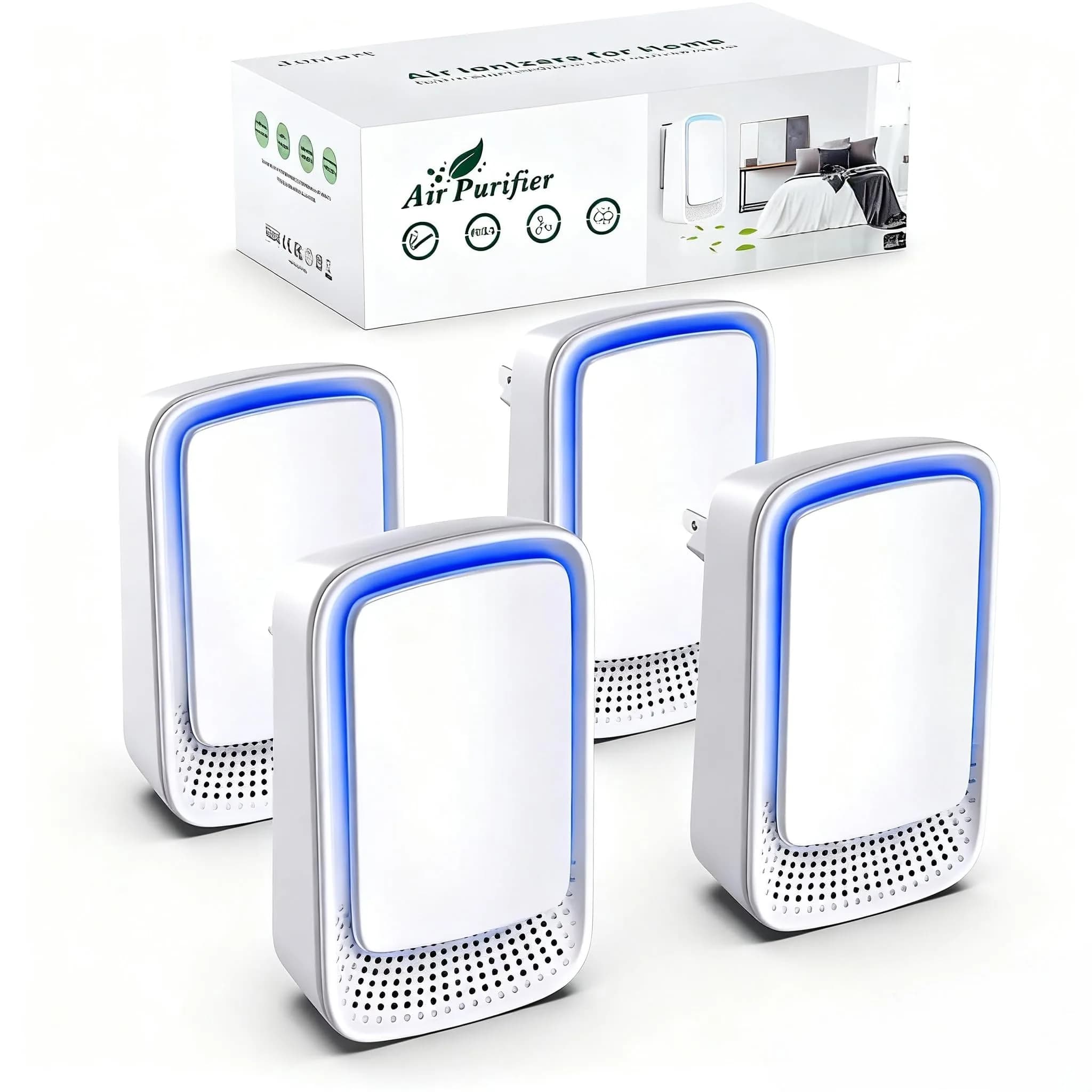 JOSTART Air Ionizers for Home | Filterless Negative Ion Air Purifier (4 Pack) | Compact & Eco-Friendly