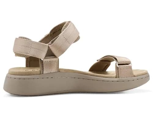 Woden Womens Line Sandals Silver Mink 8 Medium | Water-Resistant Flat Sandal with Leather Upper thumbnail 4