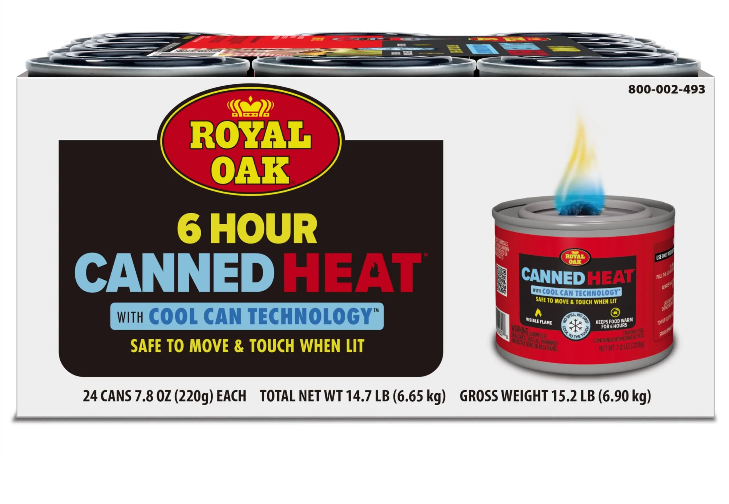 Royal Oak Canned Heat 6-Hour Chafing Fuel | 24 Pack, Comfortable to Touch, Long-Lasting Heat