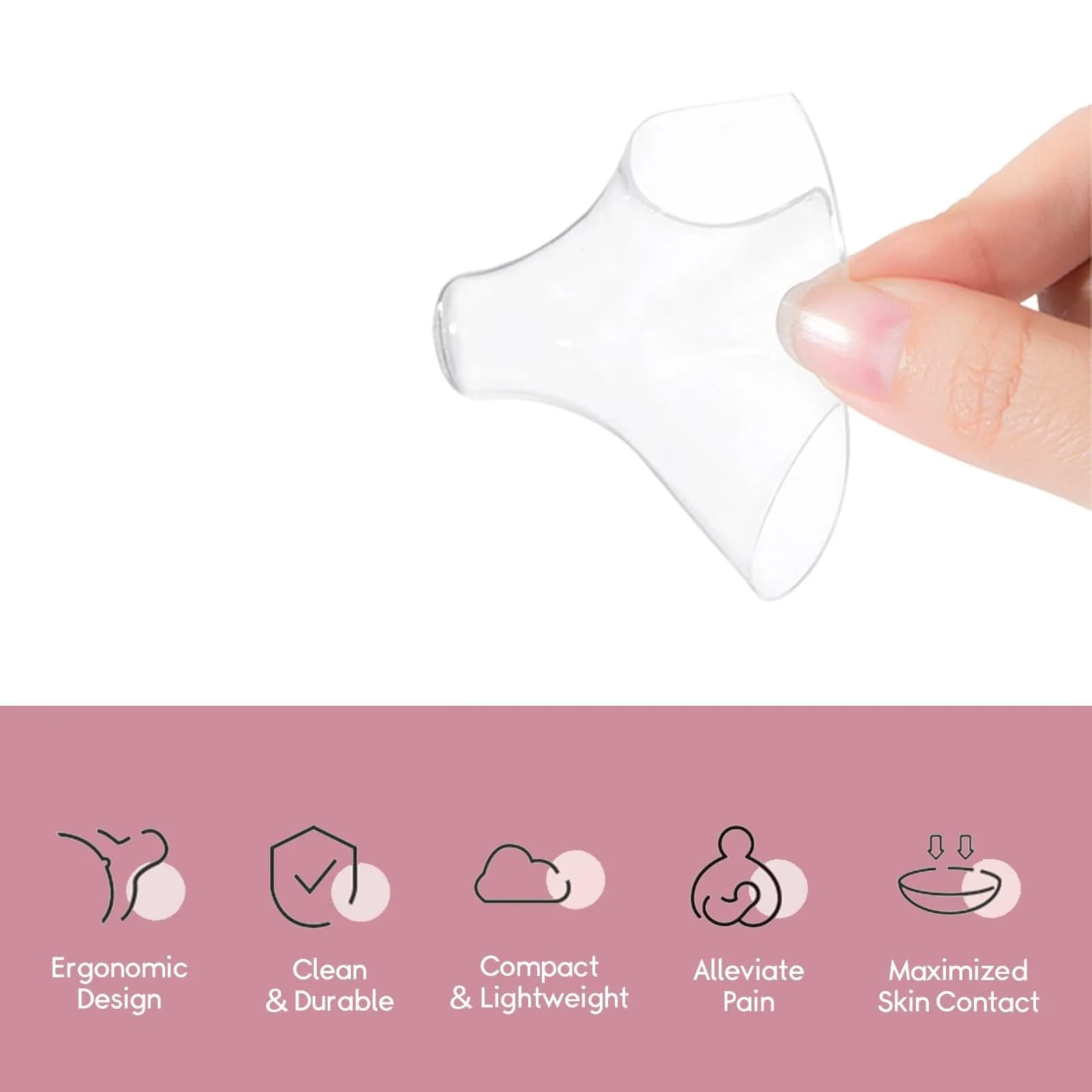 Luxemum Nipple Shields for Breastfeeding Newborn Baby (4 Count, 20MM) | BPA-Free Silicone for Latch Difficulties - view 2