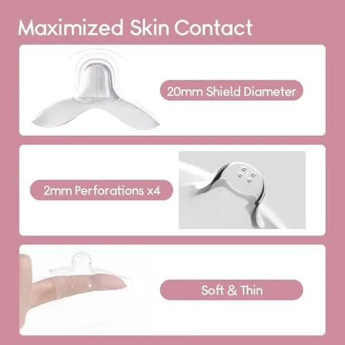 Luxemum Nipple Shields for Breastfeeding Newborn Baby | 4 Count, 20mm Diameter thumbnail 5