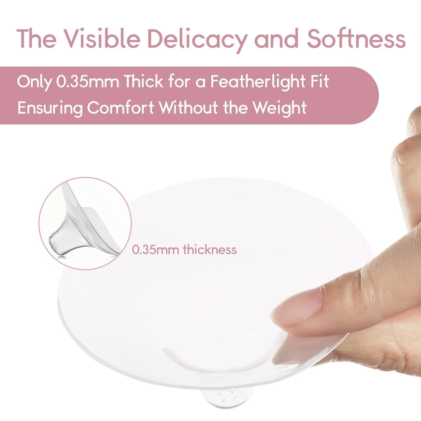 Luxemum Nipple Shields for Breastfeeding Newborn Baby (4 Count, 20MM) | BPA-Free Silicone for Latch Difficulties - view 3