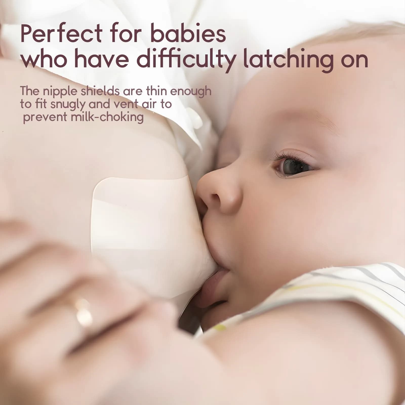 Luxemum Nipple Shields for Breastfeeding Newborn Baby (4 Count, 20MM) | BPA-Free Silicone for Latch Difficulties - view 6