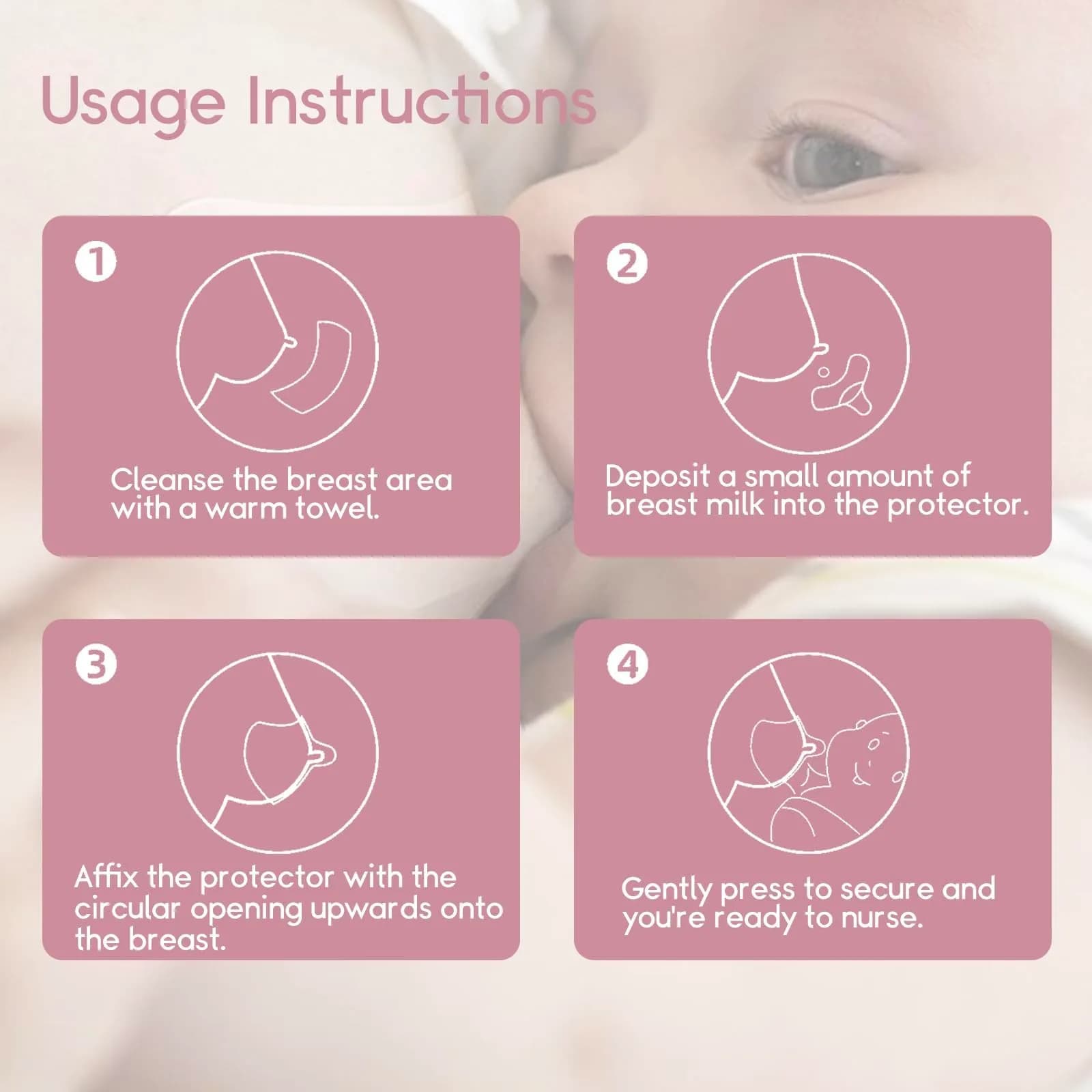 Luxemum Nipple Shields for Breastfeeding Newborn Baby (4 Count, 20MM) | BPA-Free Silicone for Latch Difficulties - view 8