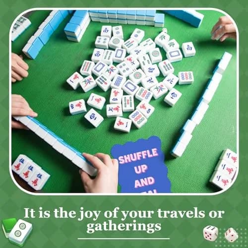 Soulchen Blue Mahjong Tile Mixer Shufflers 2-Piece Set | Practical Mahjong Accessories thumbnail 4