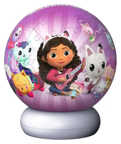 Ravensburger 3D Puzzle Ball Night Light Gabby's Dollhouse - Puzzle from 6 | Dimmer, Wireless & USB-C thumbnail 2