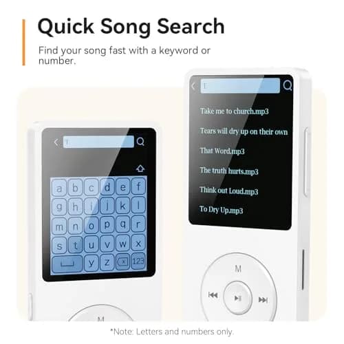 AGPTEK A02 MP3 Player White 32GB (1.8-inch Screen) | Bluetooth 5.3 Music Player with Speaker thumbnail 4
