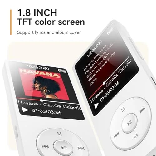 AGPTEK A02 MP3 Player White 32GB (1.8-inch Screen) | Bluetooth 5.3 Music Player with Speaker thumbnail 7