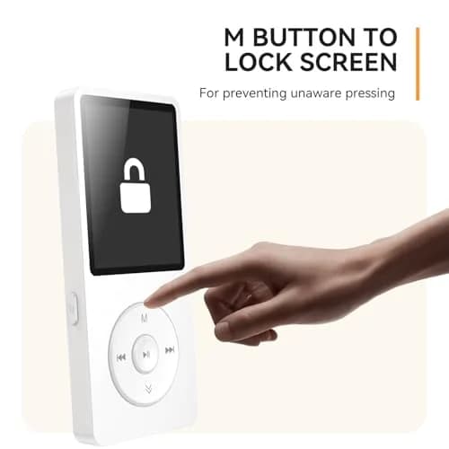 AGPTEK A02 MP3 Player White 32GB (1.8-inch Screen) | Bluetooth 5.3 Music Player with Speaker thumbnail 9