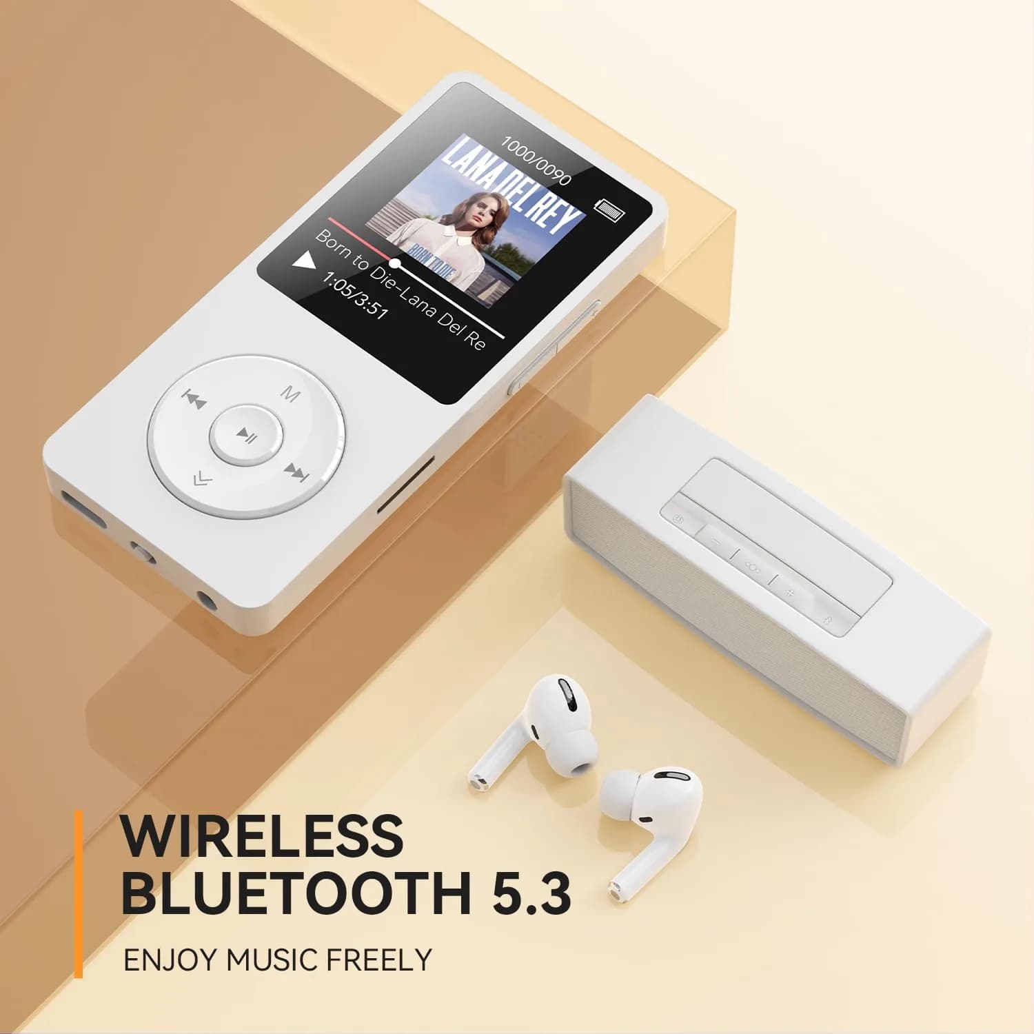 AGPTEK A02 MP3 Player White 32GB (1.8-inch Screen) | Bluetooth 5.3 Music Player with Speaker - view 2
