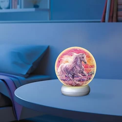 Ravensburger 3D Puzzle Horses on the Beach - 3D Puzzle Children from 6 Years - Puzzle Ball with LED Night Light as Bedside Lamp for Children - Horse Gifts for Girls and Boys - 12008054 | Decorative Night Light for Kids thumbnail 4