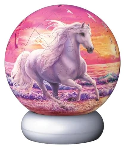 Ravensburger 3D Puzzle Horses on the Beach - 3D Puzzle Children from 6 Years - Puzzle Ball with LED Night Light as Bedside Lamp for Children - Horse Gifts for Girls and Boys - 12008054 | Decorative Night Light for Kids thumbnail 5