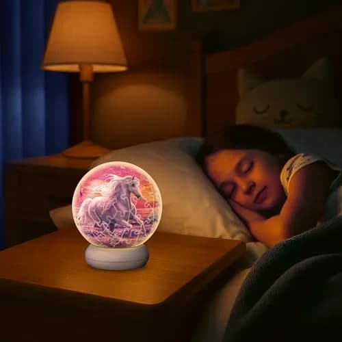 Ravensburger 3D Puzzle Horses on the Beach - 3D Puzzle Children from 6 Years - Puzzle Ball with LED Night Light as Bedside Lamp for Children - Horse Gifts for Girls and Boys - 12008054 | Decorative Night Light for Kids thumbnail 3