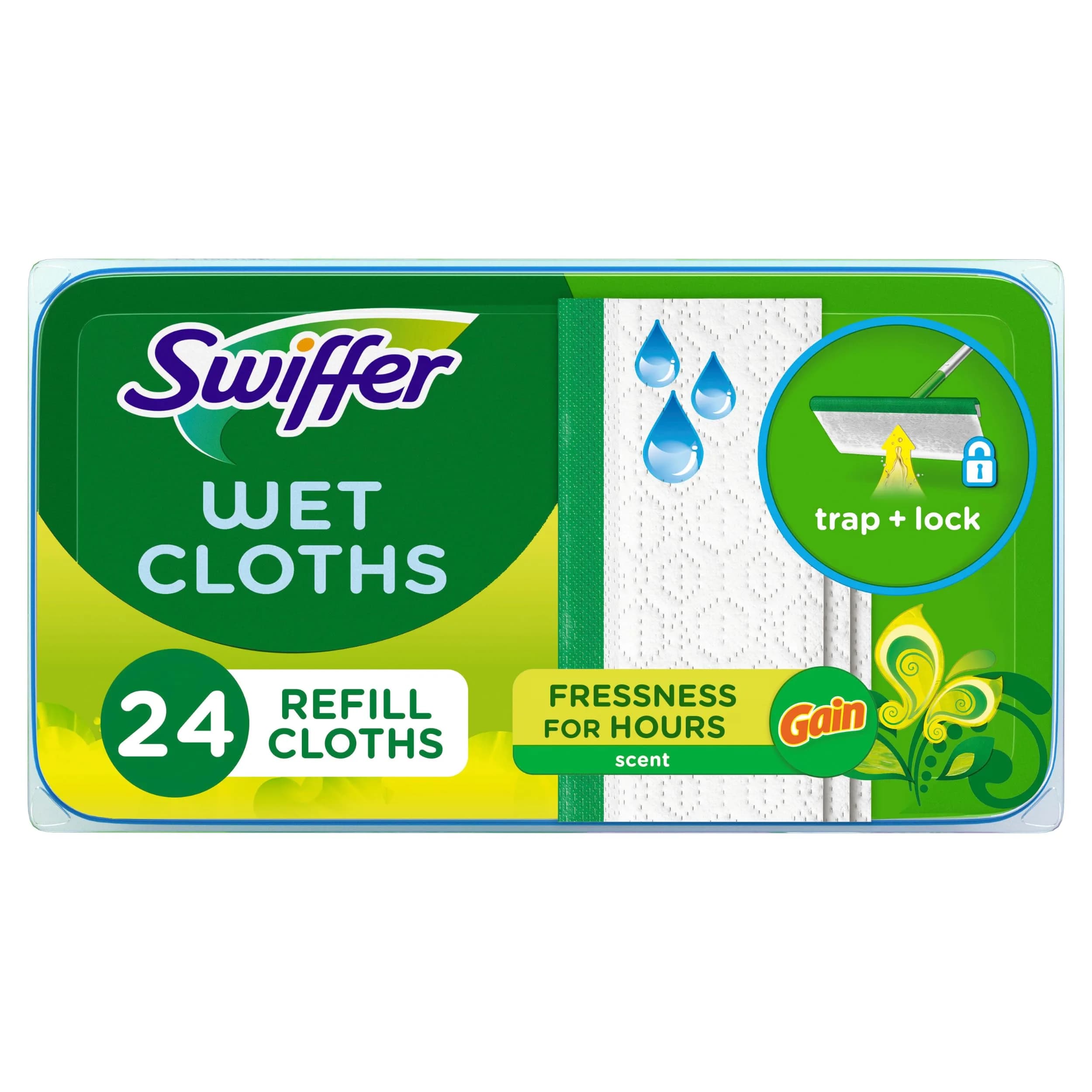 Swiffer Sweeper Wet Mopping Cloths with Gain Original Scent, 72 Count (3 Packs of 24) | Multi-Surface Floor Cleaner - main product image
