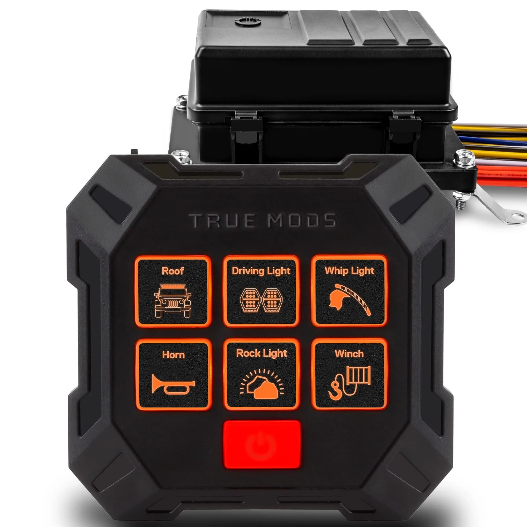 True MODS 12V Wireless Switch Panel Controller with 6 Gang Relay Box | Programmable On/Off & Momentary Functions - main product image