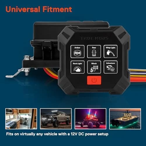 True MODS 12V Wireless Switch Panel Controller with 6 Gang Relay Box | Programmable On/Off & Momentary Functions thumbnail 7