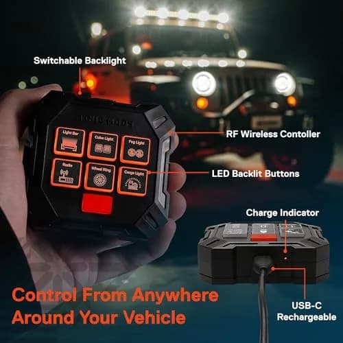True MODS 12V Wireless Switch Panel Controller with 6 Gang Relay Box | Programmable On/Off & Momentary Functions thumbnail 3