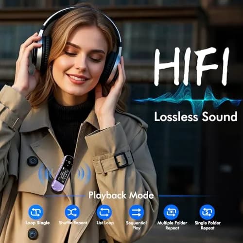 RUIZU 64GB USB MP3 Player with Bluetooth 5.3 & Clip | HiFi Sound, FM Radio, Voice Recorder, 20H Battery thumbnail 5