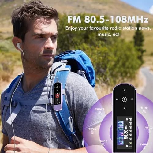 RUIZU 64GB USB MP3 Player with Bluetooth 5.3 & Clip | HiFi Sound, FM Radio, Voice Recorder, 20H Battery thumbnail 6