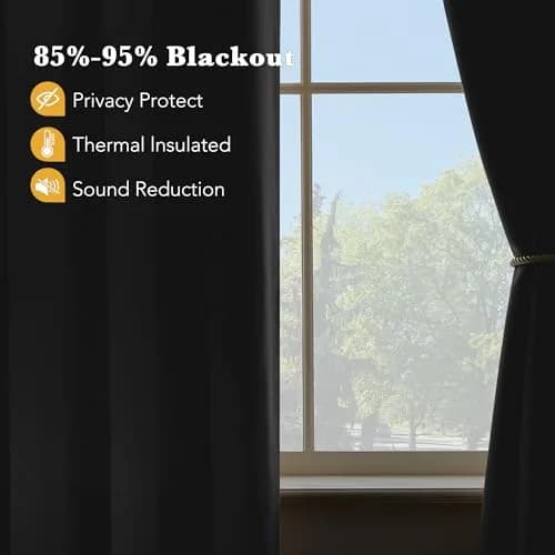 RYB HOME Blackout Curtains for RV Camper Kitchen 45 Inches Length | Thermal Insulated, Room Darkening, Privacy Drapes thumbnail 4