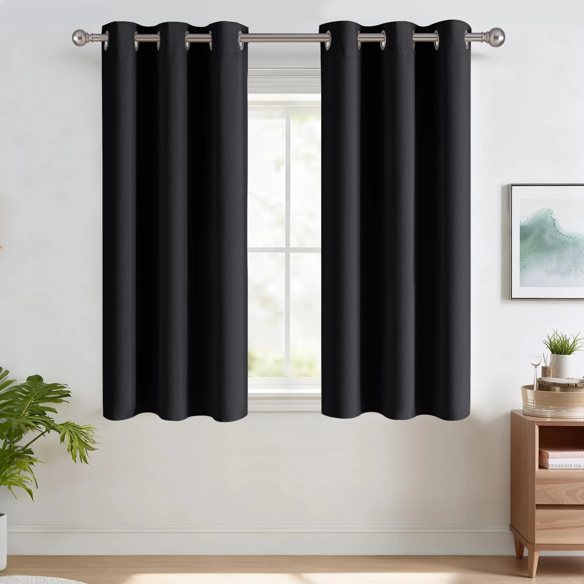 RYB HOME Blackout Curtains for RV Camper Kitchen 45 Inches Length | Thermal Insulated, Privacy & Light Blocking