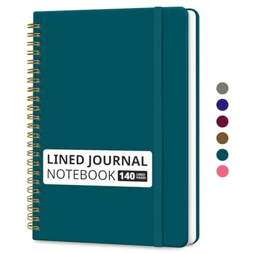 Taja Lined Spiral Journal Notebook A5 (14.5cm x 20cm) | College Ruled Hardcover for Work & Note Taking thumbnail 1