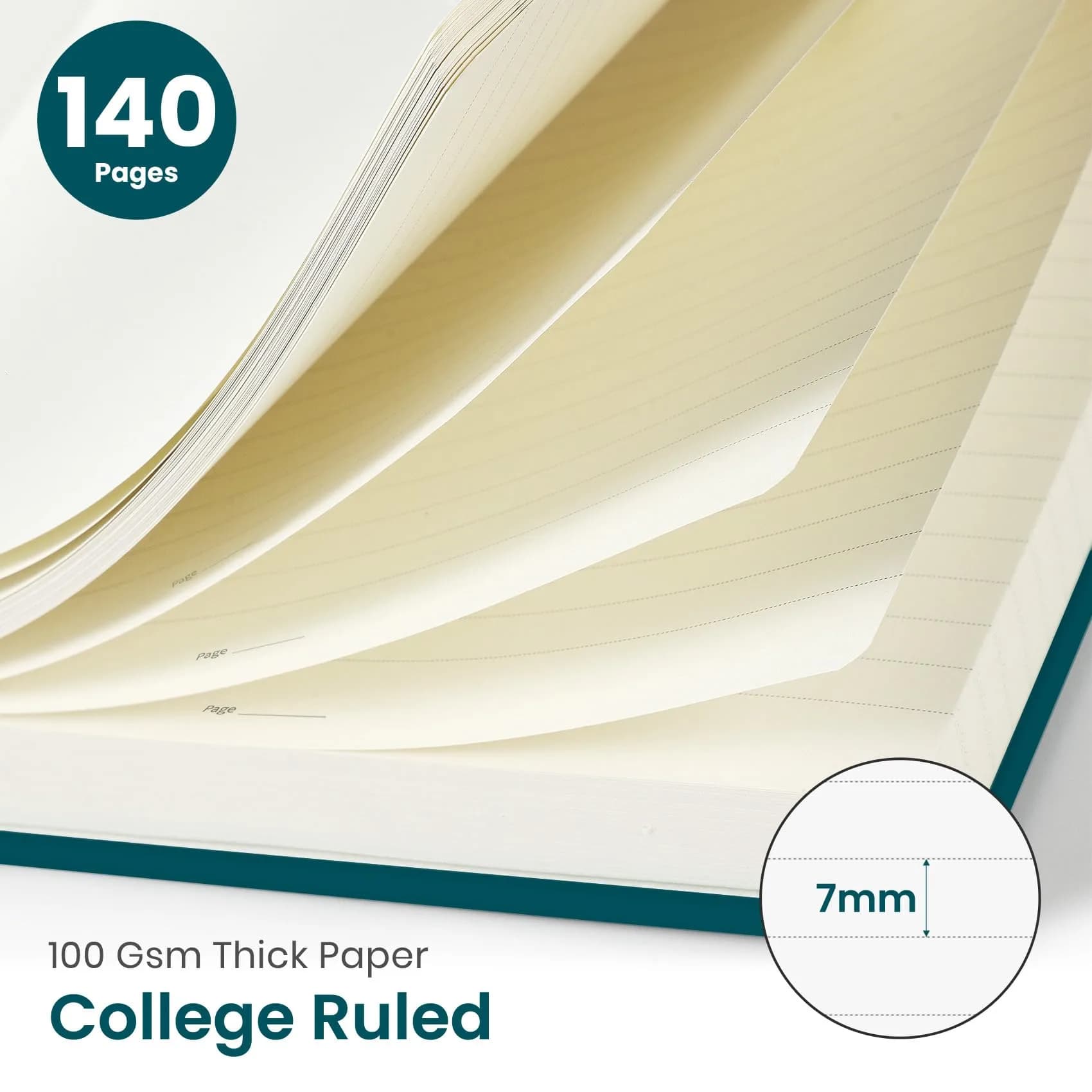 Taja Lined Spiral Journal Notebook A5 (14.5cm x 20cm) | College Ruled Hardcover for Work & Note Taking - view 2