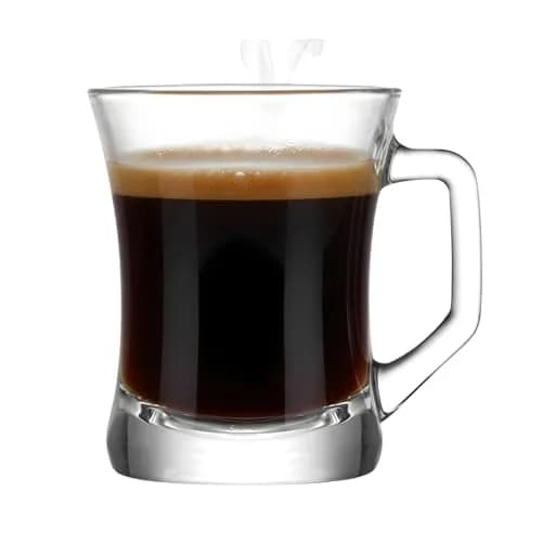 yersiz Glass Coffee Mugs Set of 6 | Durable Drinkware with Thick Base for Hot & Cold Beverages thumbnail 7