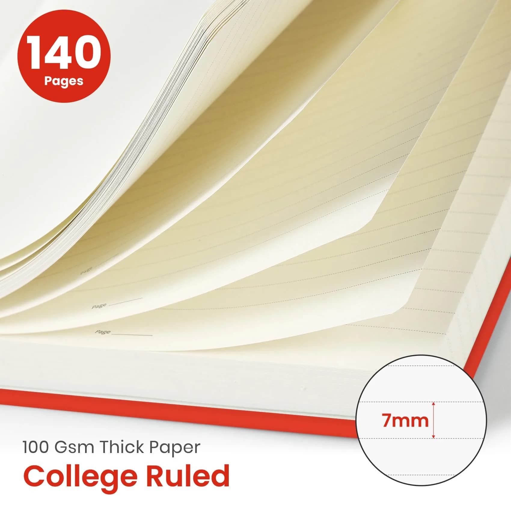 Taja Lined Spiral Journal Notebook A5 (5.7" x 7.9") | Acid-Free Paper for Smooth Ink Flow - view 2