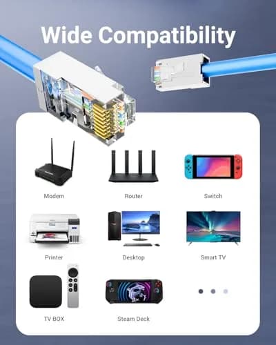 VCE Cat6 Shielded RJ45 Passthrough Connector with Strain Relief Boot 25 Pcs | Gigabit Ethernet Cable Connector thumbnail 7