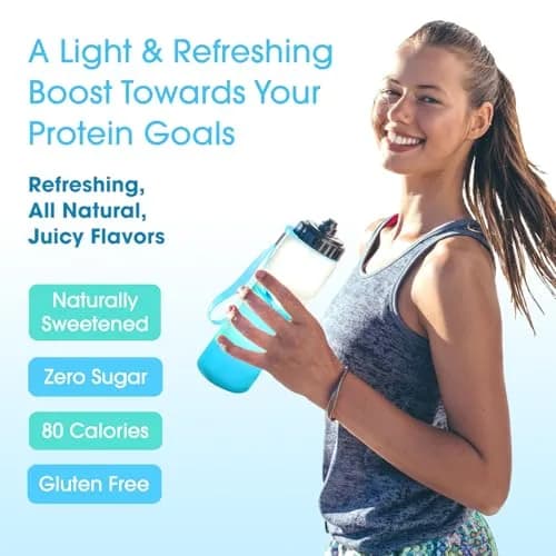 Fit & Lean Clear Protein Powder with Whey Isolate & Collagen, Grass Fed, 0g Sugar, Blue Raspberry, 20 Servings thumbnail 4