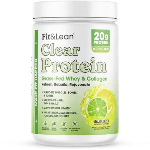 Fit & Lean Clear Protein Powder, Whey, Collagen, Citrus Lime | Supports Lean Muscle & Recovery thumbnail 1