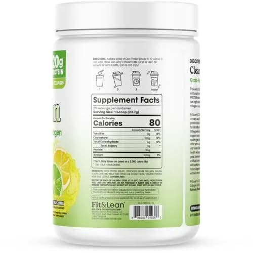 Fit & Lean Clear Protein Powder, Whey, Collagen, Citrus Lime | Supports Lean Muscle & Recovery thumbnail 7
