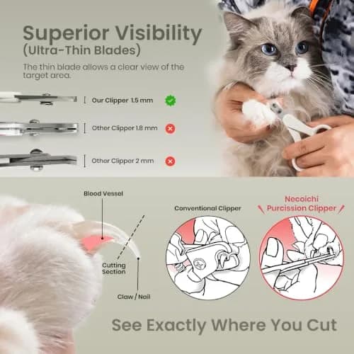 猫壱 Purrcision Stainless Steel Cat Nail Clipper | Japan-Made, Ultra-Thin Blade, Precise & Safe (70-120 chars) thumbnail 7