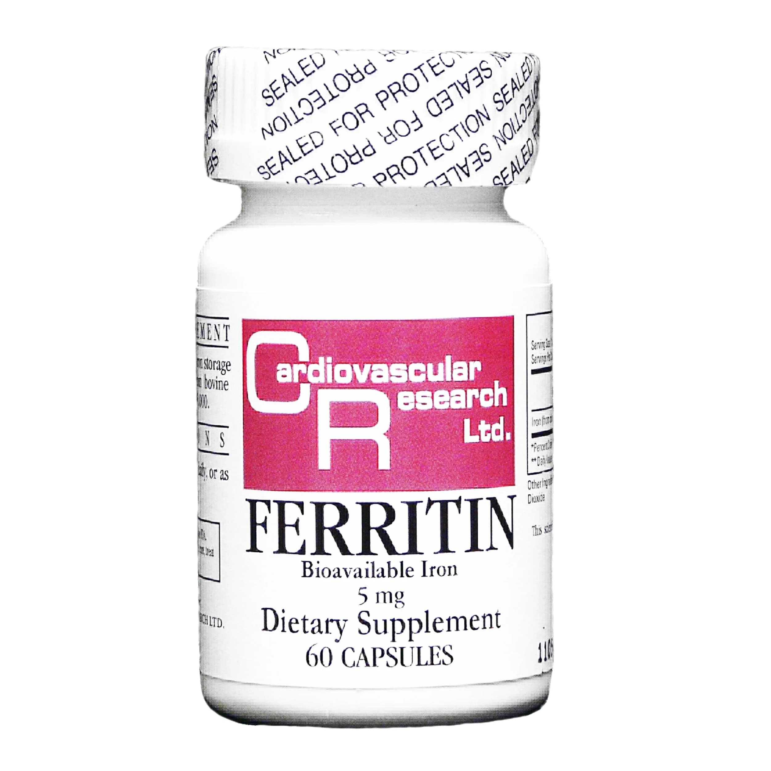 Cardiovascular Research Ferritin 5 mg 60 Count | Natural Iron Support for Energy & Vitality — Capsule