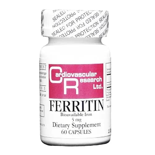 Cardiovascular Research Ferritin 5 mg 60 Count | Natural Iron Support for Energy & Vitality thumbnail 1