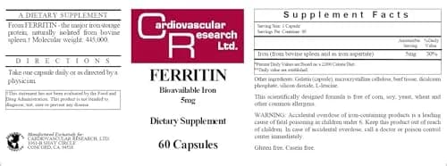 Cardiovascular Research Ferritin 5 mg 60 Count | Natural Iron Support for Energy & Vitality thumbnail 4