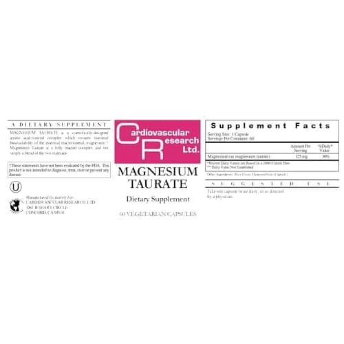 Cardiovascular Research Magnesium Taurate 125 mg | Supports Heart & Nerve Function thumbnail 4