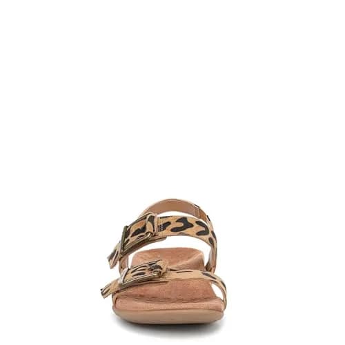 Vionic Women's Reese Sandal Tan Leopard Suede 7 M | Arch Support Comfort thumbnail 7
