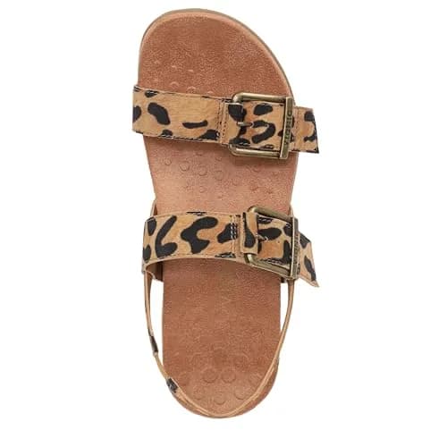 Vionic Women's Reese Sandal Tan Leopard Suede 7 M | Arch Support Comfort thumbnail 8