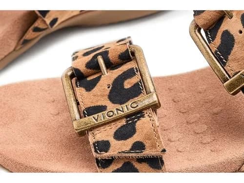Vionic Women's Reese Sandal Tan Leopard Suede 8 M US | Arch Support & Comfort thumbnail 2