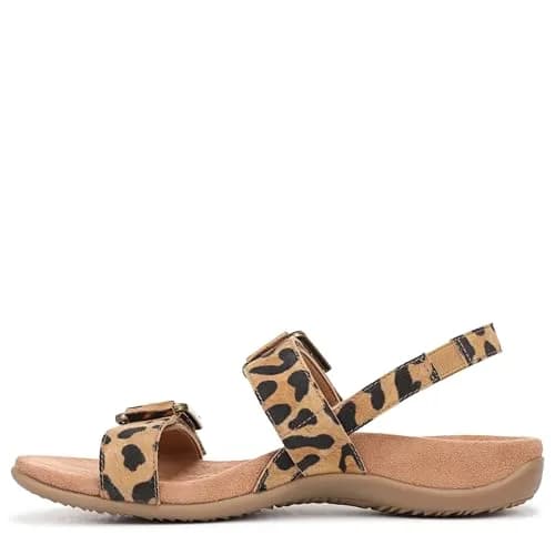 Vionic Women's Reese Sandal Tan Leopard Suede 8 M US | Arch Support & Comfort thumbnail 5