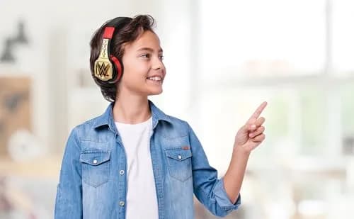 eKids WWE Bluetooth Headphones for Kids, Wireless Over-Ear Headphones with Microphone & 3.5mm Audio Cable | Kid-Friendly Volume thumbnail 5