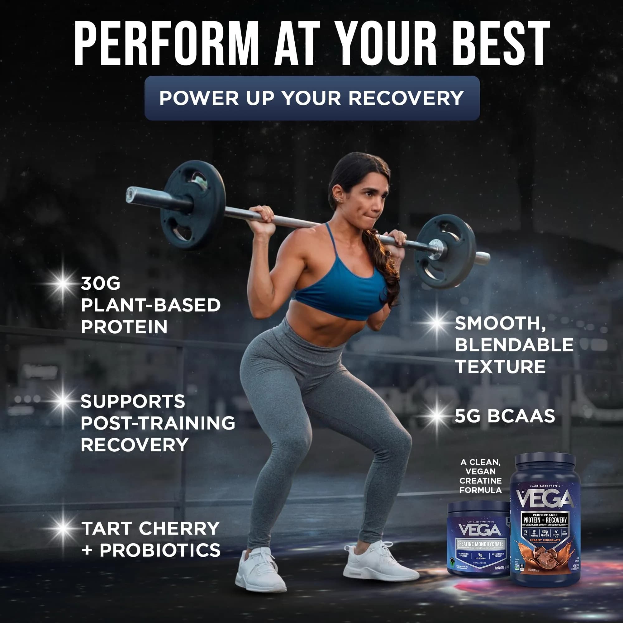 Vega Protein + Recovery Chocolate & Creatine Monohydrate Bundle | 1.8 lbs Protein, 17.6 oz Creatine thumbnail 3