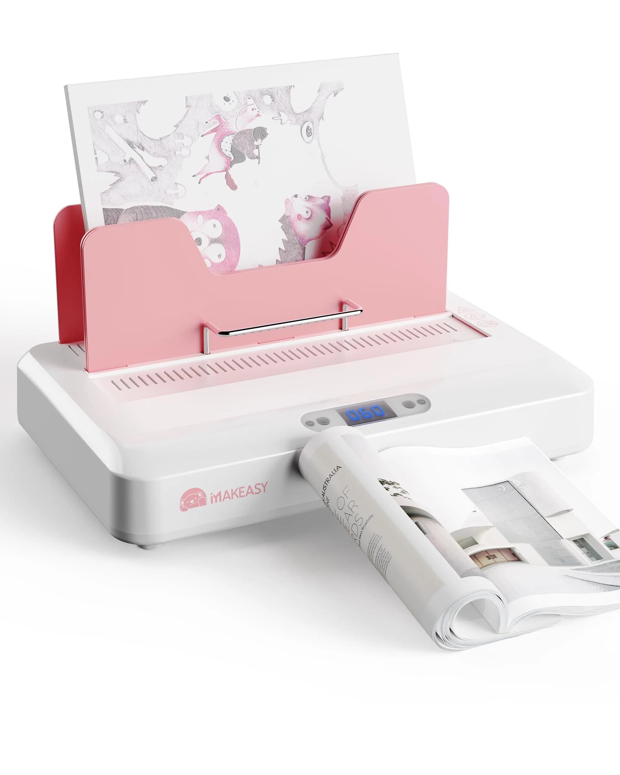 MAKEASY Pink Thermal Binding Machine 2.53 kg (5.58 lb) with 10 Binding Covers | Binds 500 Sheets