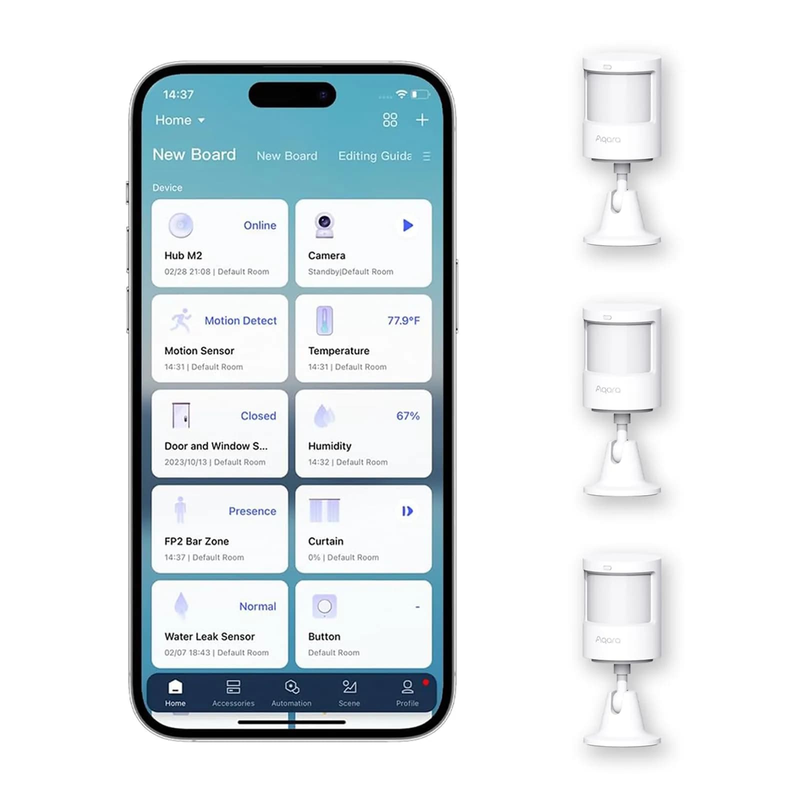 Aqara Zigbee 3.0 Motion Sensor P1 3 Pack | 5-Year Battery, 170° Detection, Adjustable Timeout